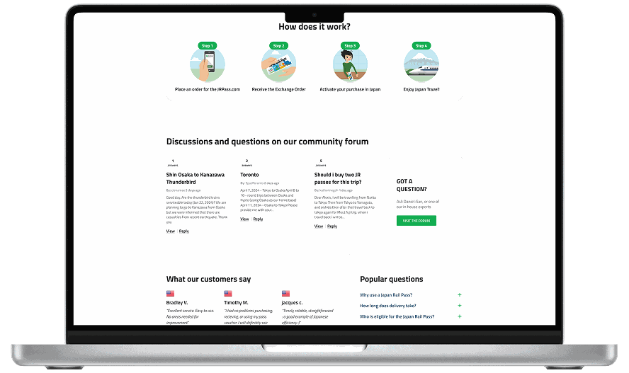 JRPass platform screenshot